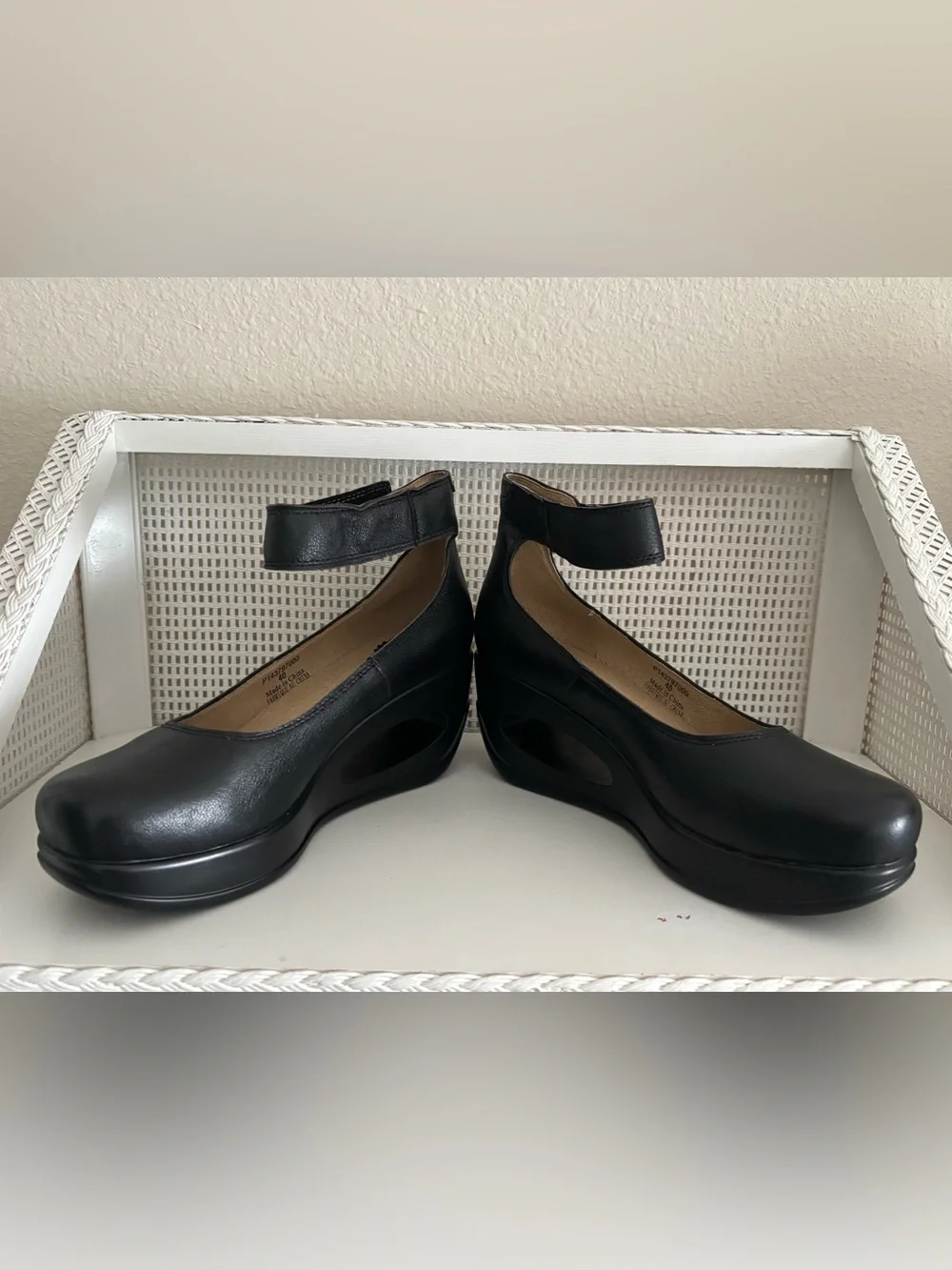 Fly London HELI797FLY Black Mary Jane Platform Wedge Ankle Straps - Worn Once!